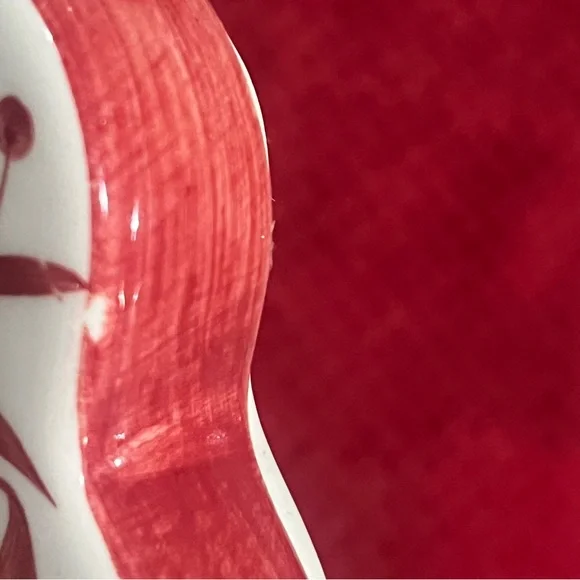 Vintage Andrea by Sadek Heart-Shaped Red and White Trinket Box - Picture 4 of 5